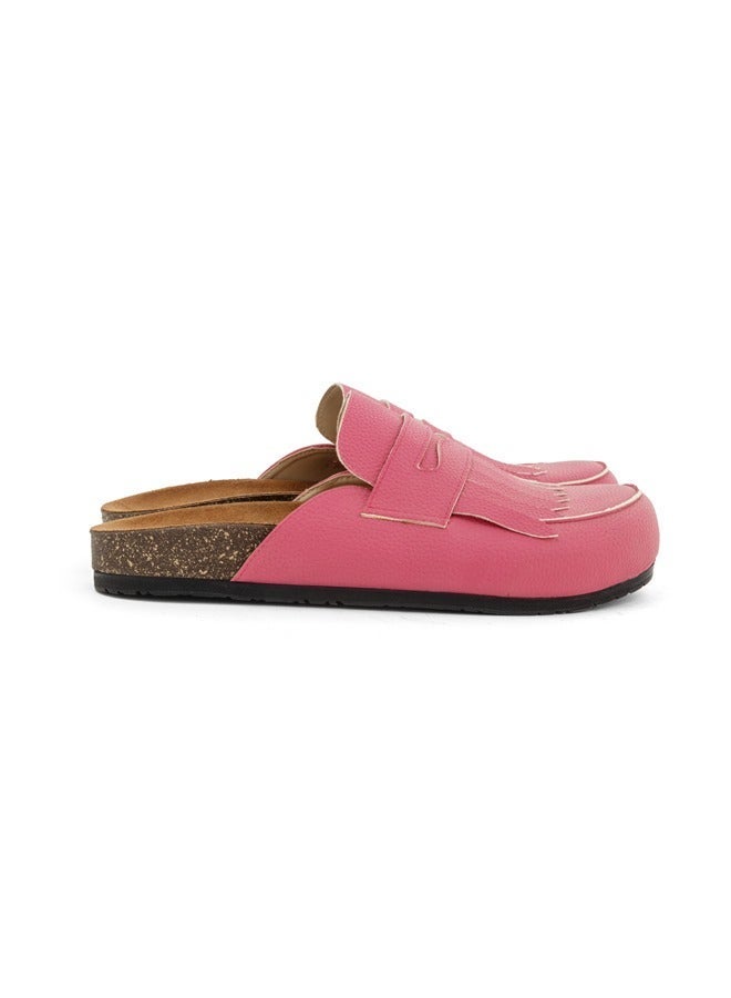BOU Loafer Clogs " Fringed " - Vibrant Fuchsia - Image 2